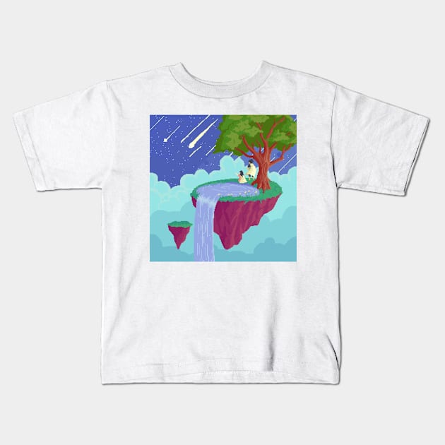 Stargazing Kids T-Shirt by animaperio pixel retro